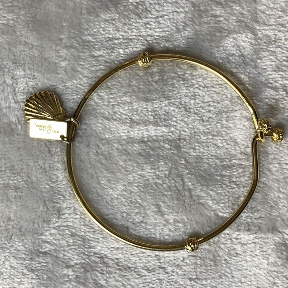 Lilly Pulitzer Bundle of 3 Bangle Charm Gold Tone Bracelets Elephant Shell Fruit - Picture 6 of 12
